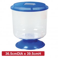 AQUARIUM PLASTIC WINE CUP 24 liters WITH FILTER 36.5cmDIAx39.5cmH 3pcs/outer