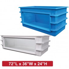 FIBRE TANK w/GLASS - 72"L x 36"W x 24"H GLASS SIZE: 64"L x 20"H FIBRE TANK w/GLASS - 72"L x 36"W x 24"H GLASS SIZE: 64"L x 20"H