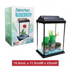 BETTA TANK w/ACCESSORIES 15.5cmL x 11.5cmW x 23cmH 1pc/box, 10pcs/outer  