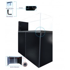 CRYSTAL CLEAR SIDE FILTER STREAM TANK w/ALU CABINET 120x45x40/80cm 10mmT - BLACK