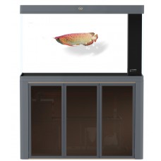 CURVED AROWANA AQUARIUM MJ5 R1510B-3 152.6cmLx51.1cmWx70.0cmH/85.0cmH - GRAY 1set