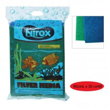 NIROX MAX II FILTER MAT NO.2 - GREEN & BLUE 90cmLx30cmW 2pcs/pkt, 15pcs/bag