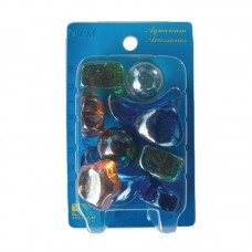 GLASS MARBLE - MOON, STAR, CUBE, HEART SHAPE 10pcs/pvc tray, 65pvc tray/carton