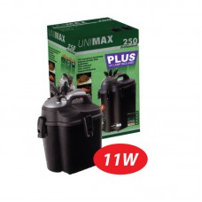 AQUAEL EXTERNAL FILTER UNIMAX 250+UV 11w,max output 650LPH,max pump 1000LPH 31cmLx24cmWx43cmH 1pc