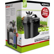 AQUAEL EXTERNAL FILTER-UNIMAX 500+UV 36w, max output 1200LPH, max pump 2000LPH 34cmLx31cmWx46cmH 