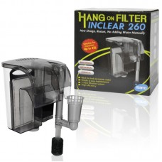 HANG ON FILTER INCLEAR 260 3W, 260LPH 8.5cmLx7cmWx18cmH For aquarium up to 45L 60pcs/outer