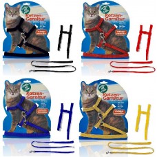 CAT HARNESS AND LEAD SET (Available in four colours:blue,black,red&light brown) Loose packing