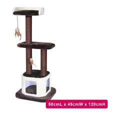 PEPETS CAT TREE TOUR 50cmLX45cmWx120cmH 9cm BROWN SISAL POST 1pc/outer 