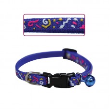 ADJUSTABLE CAT COLLAR w/BELL - 8mm X 6"-9"L - FESTIVE PURPLE 5pcs/pkt  