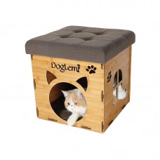 DOGLEMI FOLDABLE PET HOUSE CHAIR 40x40x40cm -NATURAL 1pc/box 