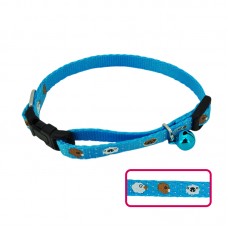 ADJUSTABLE CAT COLLAR w/BELL 8mm X 6"-9" - BLUE 5pcs/pkt  