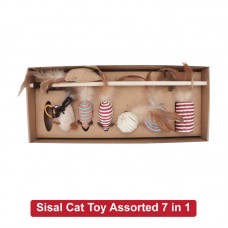 PEPETS SISAL CAT TOY ASSORTED 7 IN 1 20pcs/outer