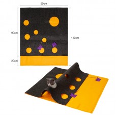 DOGLEMI CAT PLAYING MAT WITH TRAINING TUNNEL 90x110cm-ORANGE 1pc/box