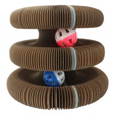 PEPETS INTERACTIVE CAT SCRATCHING BOARD TOY w/BALLS 36cmDIA 32pcs/outer