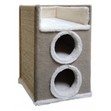 PEPETS CAT TREE - CAPRICE 40cmLx40cmWx65cmH - CREAM RABBIT FABRIC 1pc/outer