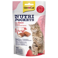 GIMCAT NUTRI POCKETS WITH BEEF & FIBER 60g 12pcs/outer 