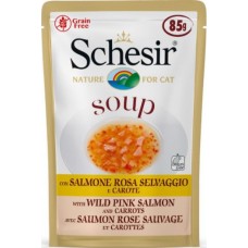 SCHESIR SOUP POUCH WILD PINK SALMON AND CARROTS 85g (677) 20pcs/tray 