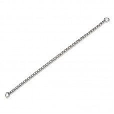 LONG TWIST LINK CHOKE CHAIN,w/2 WELDED RINGS CHROME PLATED -2.5mm x 20" 480pcs/outer