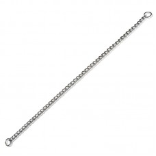 LONG TWIST LINK CHOKE CHAIN,w/2 WELDED RINGS CHROME PLATED -3.0mm x 24" 240pcs/outer