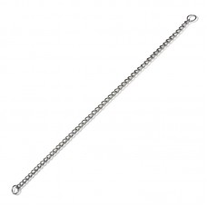 LONG TWIST LINK CHOKE CHAIN,w/2 WELDED RINGS CHROME PLATED -3.5mm x 28" 144pcs/outer