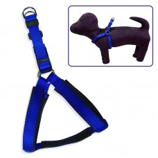 HARNESS WITH STITCHED BLACK PU - 25mmx28"-36" BLUE Loose packing
