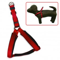 HARNESS WITH STITCHED BLACK PU - 25mmx28"-36" RED Loose packing