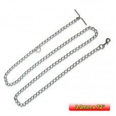 TIE OUT CHAIN + T HANDLE + CHROME PLATED 3.0mm x 72" 300pcs/outer