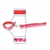 COLLAR & LEAD SET W/PU - WHITE FLOWER IN RED 20mm 