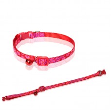 NYLON COLLAR 10mm X 9"-14" w/BELL - HAWAII RED Loose packing
