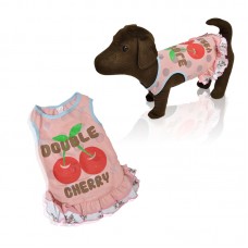 DOG DRESS-PINK&DOUBLE CHERRY SIZE:8 1pc/pack,loose packing