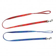 NYLON & SATIN DOG LEAD  15mmx48" Red/Blue Loose packing