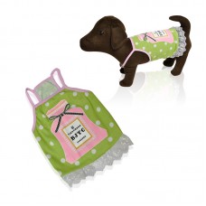 DOG LACY DRESS-GREEN SIZE: 10 Length:23cm,Bust:31-36cm,Collar:24-26cm 1pc/pack, loose packing 
