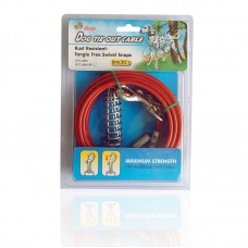 TIE OUT CABLE PVC COATING W/BOLT SNAP & SPRING - 4.8mm x 2.8mm x 30' 36sets/outer