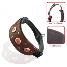 FERPLAST VIP CWS BULL LEATHER COLLAR WITH STUDS CWS 25/46 25mmx40-46cm Length