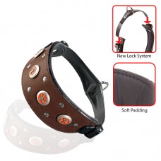 FERPLAST VIP CWS BULL LEATHER COLLAR WITH STUDS CWS 25/46 25mmx40-46cm Length 