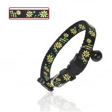 COLLAR FLOWER DESIGN w/BELL 10mm X 9"-14" - BLACK 300pcs/outer