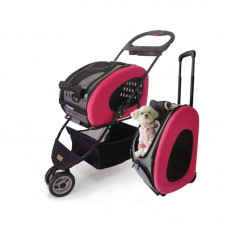 IBIYAYA 5 IN 1 COMBO EVA STROLLER HOT PINK Cabin size:50cmLx30cmWx34cmH Stroller :76cmLx47cmWx92cmH