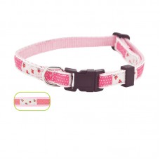 NYLON ADJUSTABLE COLLAR 10mm x 9"~14" - FAIRY PINK loose packing