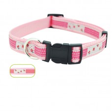 NYLON ADJUSTABLE COLLAR 20mm x 14"~22" - FAIRY PINK loose packing
