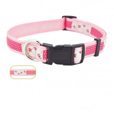 NYLON ADJUSTABLE COLLAR 25mm x 16"~26" - FAIRY PINK loose packing