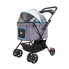 IBIYAYA EASY STROLLING PET BUGGY - SIMPLE GRAY Cabin:50cmLx33cmWx52cmH Stroller:87cmLx49cmWx96cmH