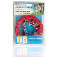 TIE OUT CABLE PVC COATING W/BOLT SNAP & SPRING - 4.8mm X 3.2mm X 30' 24sets/outer 