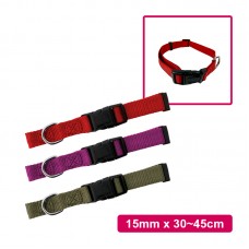 DOGLEMI NYLON DOG COLLAR 15mm x 30~45cm - RED, PURPLE, GREEN 1pc/pkt DOGLEMI NYLON DOG COLLAR 15mm x 30~45cm - RED, PURPLE, GREEN 1pc/pkt