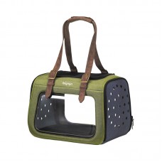 IBIYAYA PORTICO MIXED-FABRIC PET TRANSPORTER-OLIVE GREEN 40cmLx28cmWx28cmH 1pc/box, 6pcs/outer