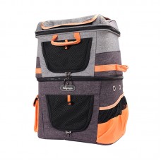 IBIYAYA TWO TIER PET BACKPACK - GRAY 39cmLx29cmWx56cmH 1pc/box, 4pcs/outer 