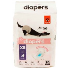 FOFOS DIAPER FEMALE DOG XS 20pcs (WAIST SIZE 12-20cm) (DCF18568) 20pcs/bag, 16bags/outer 