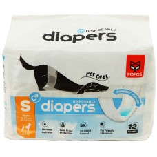 FOFOS DIAPER MALE DOG S 12pcs (WAIST SIZE 19-37cm) (DCF18573)12pcs/bag, 16bags/outer 