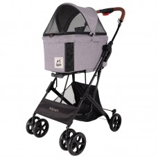 IBIYAYA TRAVOIS TRI-FOLD PET TRAVEL SYSTEM - NIMBUS GRAY cabin:48cmLx28cmWx45cmH 1pc/outer