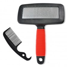 T SHAPE SLICKER BRUSH, RUBBER GRIP 4-3/4" x 2-3/8" HANDLE 4" 1pc/card, 72pcs/outer