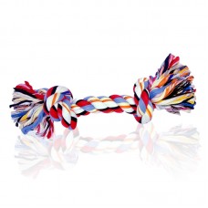 DOG ROPE BONE (2KNOT) 32mmDIA x 16"L BRAID MIXED COLOR